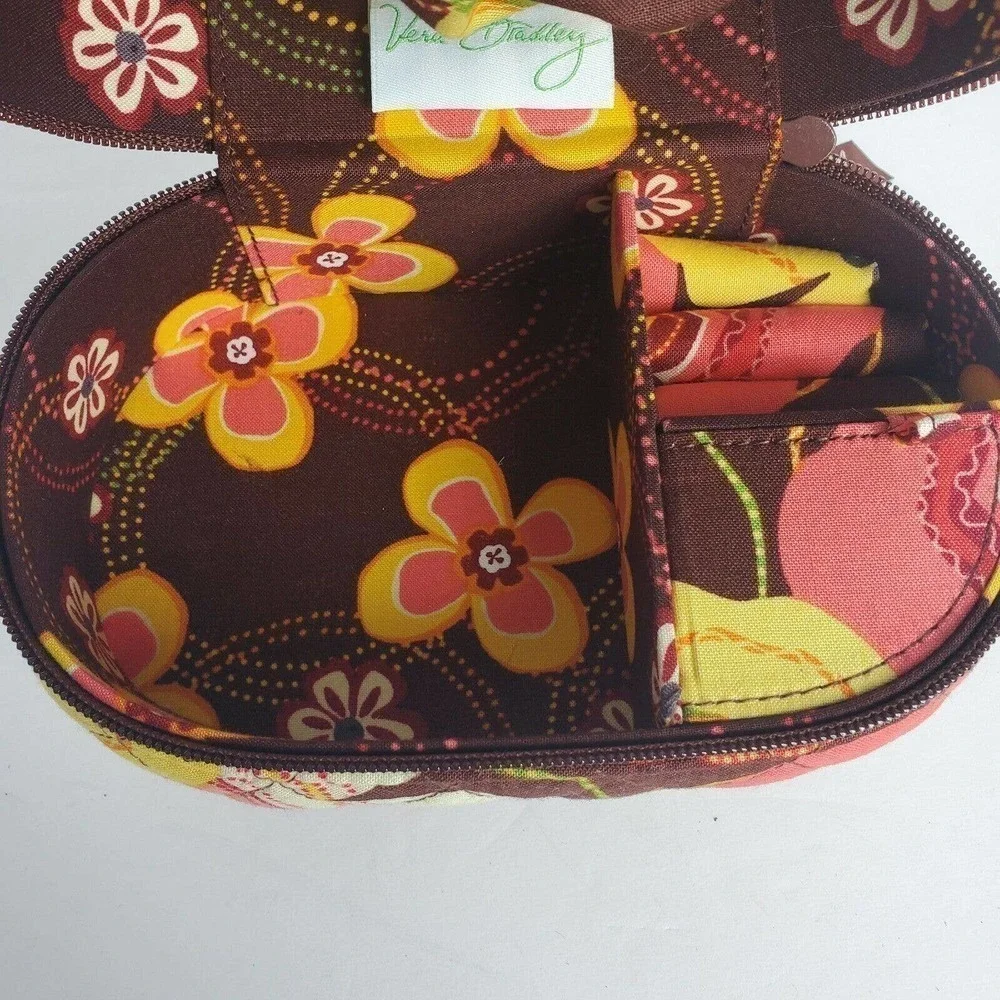 Vera Bradley Jewelry Box Organizer Travel Case Buttercup Zip Up - Picture 5 of 9